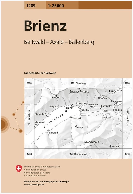 topografische wandelkaart CH-1209  Brienz [2015] 9783302012094  Bundesamt / Swisstopo LKS 1:25.000 Berner Oberland  Wandelkaarten Berner Oberland