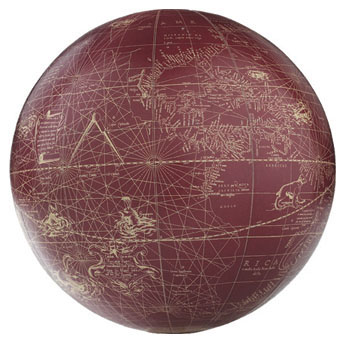 Mercator Sphere, red / ivory GL214  Authentic Models Globes / Wereldbollen  Globes Wereld als geheel