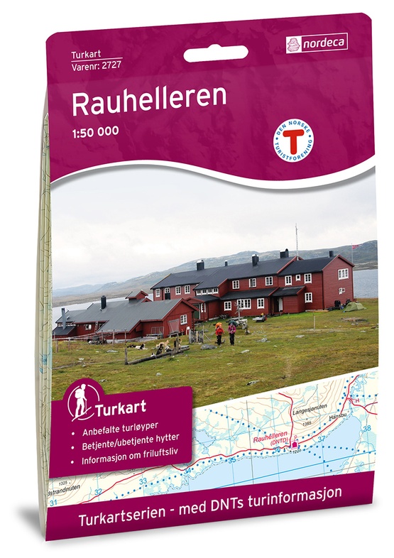 DNT-2727 Rauhelleren | topografische wandelkaart 1:50.000 7046660027271  Nordeca Turkart Norge 1:50.000  Wandelkaarten Zuid-Noorwegen