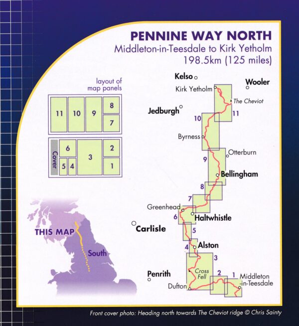 Pennine Way North | wandelkaart 1:40.000 9781851376155  Harvey Maps   Meerdaagse wandelroutes, Wandelkaarten Noordoost-Engeland, Noordwest-Engeland