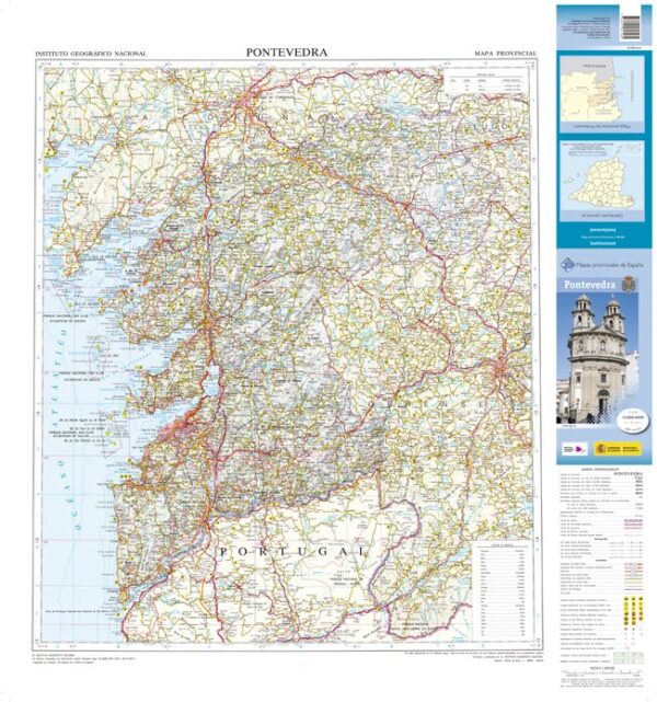 Prov.: Pontevedra 1:200.000 9788441627284  CNIG Provinciekaarten Spanje  Landkaarten en wegenkaarten Noordwest-Spanje