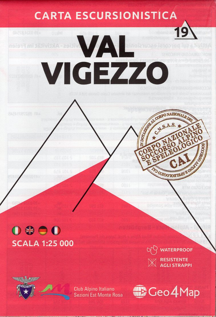 G4M-19 Val Vigezzo | wandelkaart 1:25.000 9788899606442  Geo4Map   Wandelkaarten Turijn, Piemonte