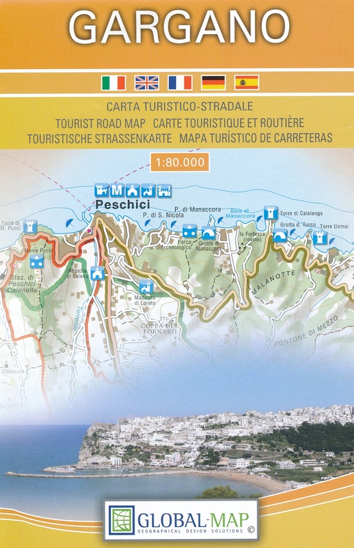Il Gargano 1:80.000 8059591303061  Global Map   Landkaarten en wegenkaarten Apulië
