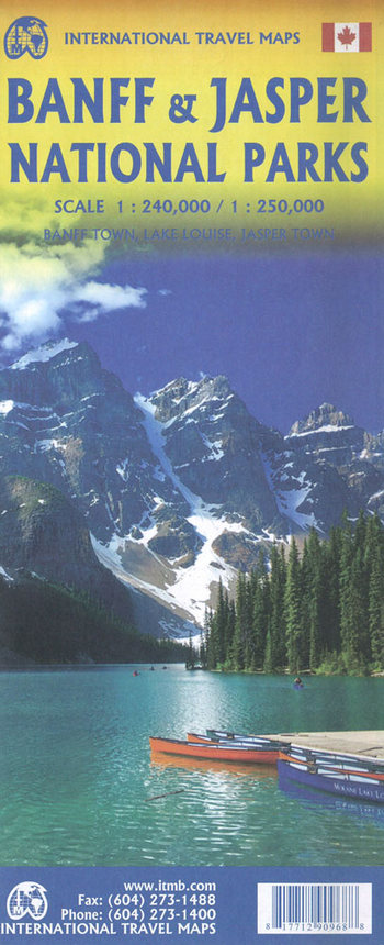 Banff and Jasper National Parks | landkaart, autokaart 1:240.000 / 250.000 9781771290968  ITM   Landkaarten en wegenkaarten Canadese Rocky Mountains