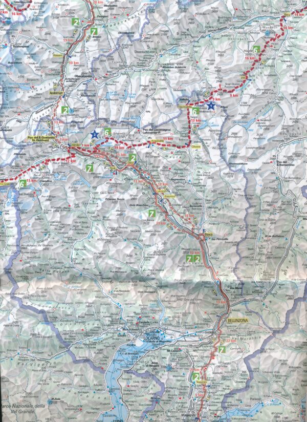 Fernwanderwege Schweiz | kaart met de LAW's van Zwitserland 9783259003619  Kümmerly & Frey   Wandelkaarten Zwitserland