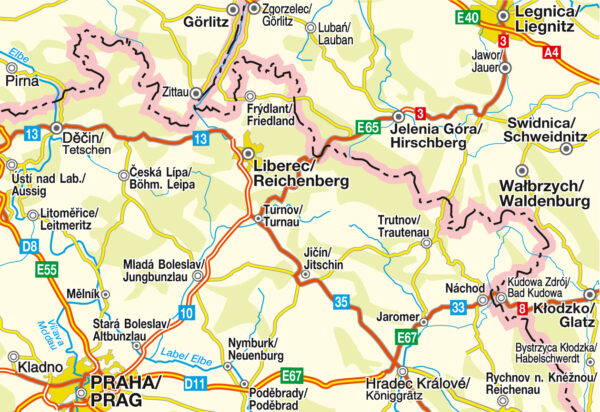 CS-002 Nordböhmen-Ostböhmen 1:200.000 9783931103712  Höfer Verlag   Landkaarten en wegenkaarten Reuzengebergte, Noord-Tsjechië
