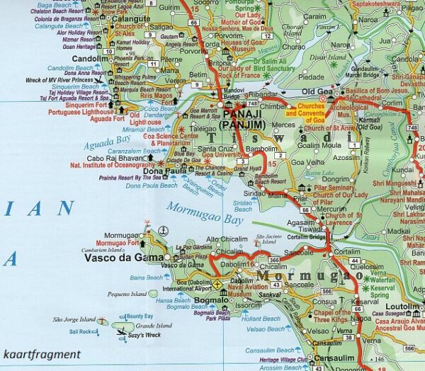 Goa 1:175.000 wegenkaart / overzichtskaart 9786155010170  Gizi Map   Landkaarten en wegenkaarten Goa