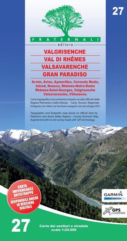 FRA-27  Valgrisenche - Val di Rhêmes - Valsavarenche - Gran Paradiso | wandelkaart 1:25.000 9788897465430  Fraternali Editore Fraternali 1:25.000  Wandelkaarten Aosta, Gran Paradiso