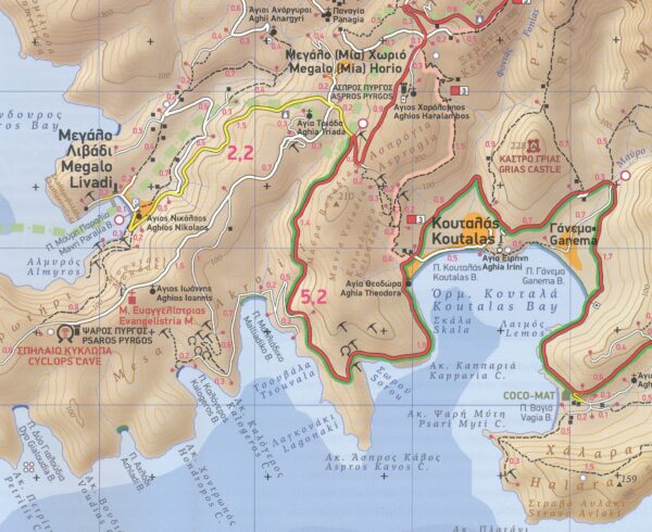 TM-303  Serifos 1:20.000 9789609456784  Terrain Maps Cyclades  Wandelkaarten Cycladen: Santorini, Andros, Naxos, etc.