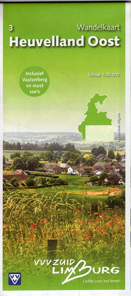 Heuvelland Zuid-Limburg Oost 1:25.000 | wandelkaart 3 31482  VVV Limburg   Wandelkaarten Maastricht en Zuid-Limburg