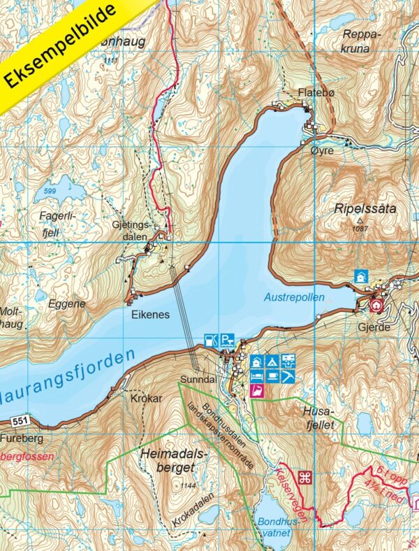 DNT-2661  Skarvheimen | topografische wandelkaart 1:50.000 7046660026618  Nordeca Turkart Norge 1:50.000  Wandelkaarten Zuid-Noorwegen