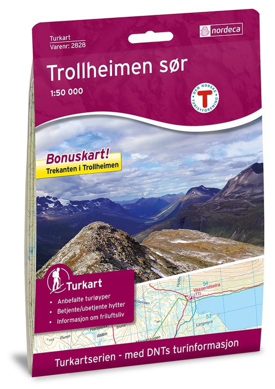 DNT-2828 Trollheimen Sor | topografische wandelkaart 1:50.000 7046660028285  Nordeca Turkart Norge 1:50.000  Wandelkaarten Midden-Noorwegen