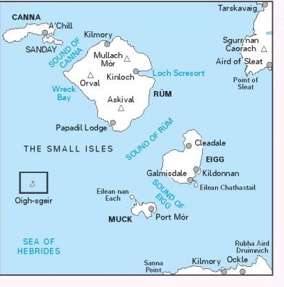 LR-039  Rum + Eigg | topografische wandelkaart 9780319261378  Ordnance Survey Landranger Maps 1:50.000  Wandelkaarten Skye & the Western Isles