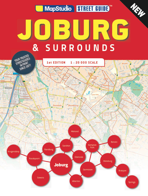 Street Atlas Johannesburg & surrounds (1:20.000) 9781776170302  Map Studio   Stadsplattegronden Zuid-Afrika