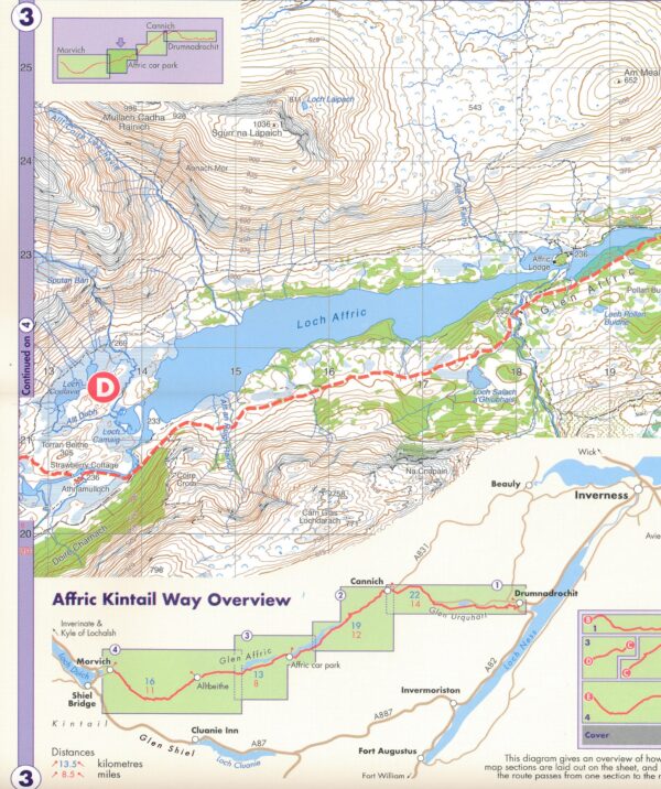 Affric Kintail Way | wandelkaart 1:40.000 9781851375530  Harvey Maps   Meerdaagse wandelroutes, Wandelkaarten de Schotse Hooglanden (ten noorden van Glasgow / Edinburgh)