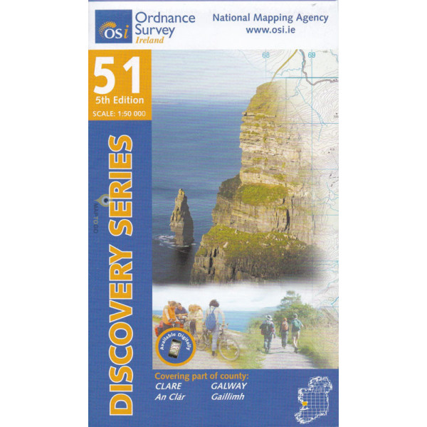 DM-51 (part of County Clare) | wandelkaart 9781908852526  Ordnance Survey Ireland Discovery Maps 1:50.000  Wandelkaarten Munster, Cork & Kerry