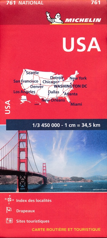 761  USA 1:3.450.000 9782067173262  Michelin Michelinkaarten USA  Landkaarten en wegenkaarten Verenigde Staten