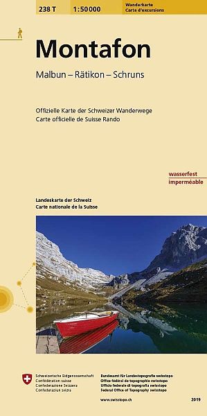 topografische wandelkaart 238T  Montafon [2019] 9783302302386  Bundesamt / Swisstopo T-serie 1:50.000  Wandelkaarten Graubünden, Vorarlberg