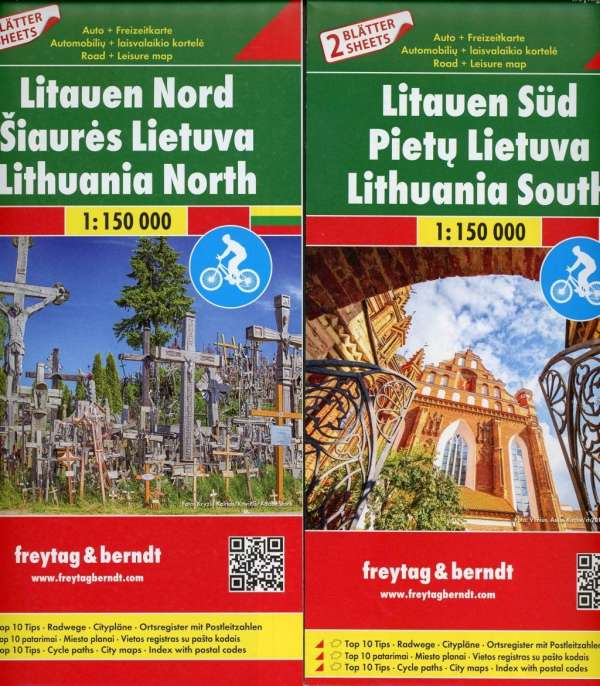 Litauen (Litouwen) wegenkaart, autokaart, fietskaart 1:150.000 9783707917741  Freytag & Berndt   Fietskaarten, Landkaarten en wegenkaarten Vilnius & Litouwen