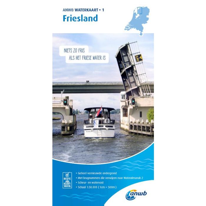 WTK-01 Friesland Waterkaart 9789018045968  ANWB ANWB Waterkaarten  Watersportboeken Friesland