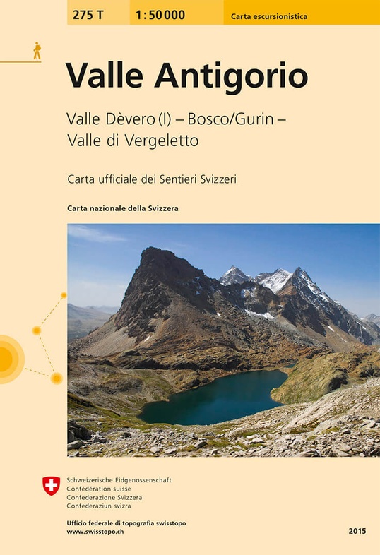 topografische wandelkaart 275T  Valle Antigorio [2015] 9783302302751  Bundesamt / Swisstopo T-serie 1:50.000  Wandelkaarten Turijn, Piemonte