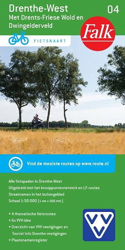 FFK-04  Drenthe-West | VVV fietskaart 1:50.000 9789028701021  Falk Fietskaarten met Knooppunten  Fietskaarten Drenthe