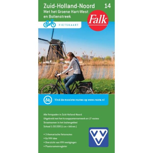 FFK-14 Zuid Holland noord | VVV fietskaart 1:50.000 * 9789028701083  Falk Fietskaarten met Knooppunten  Fietskaarten Den Haag, Rotterdam en Zuid-Holland