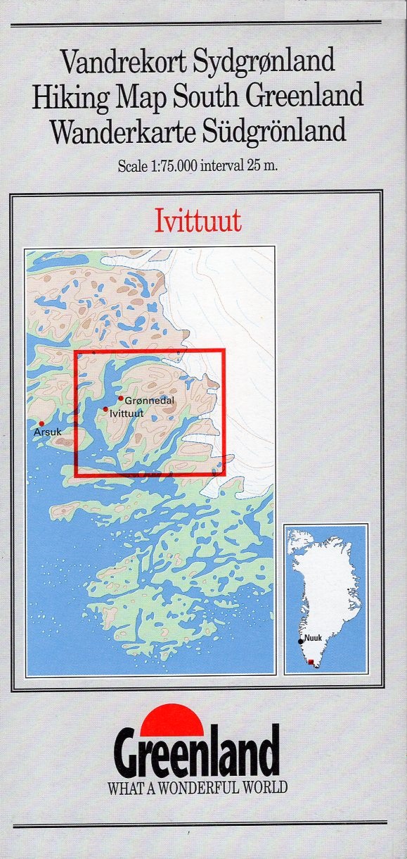 GHM-04  Ivittuut 1:75.000 0257037  Kort-og Matrikelstyrelsen Greenl. Hiking Maps  Wandelkaarten Groenland