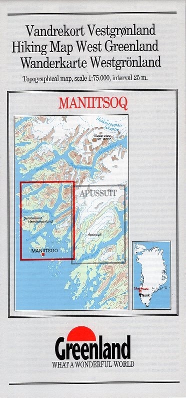GHM-14  Maniitsoq 1:75.000 0257065  Kort-og Matrikelstyrelsen Greenl. Hiking Maps  Wandelkaarten Groenland