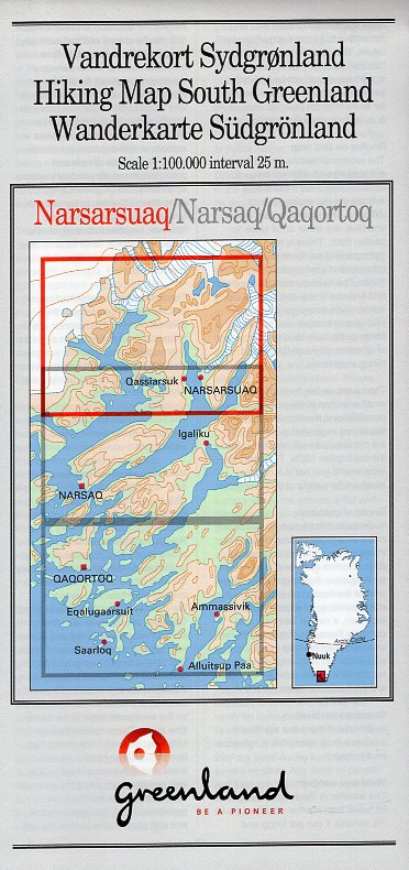 GHM-01  Narsarsuaq 1:100.000 0257067  Kort-og Matrikelstyrelsen Greenl. Hiking Maps  Wandelkaarten Groenland