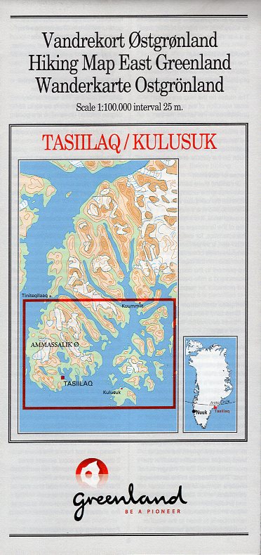 GHM-06  Tasiilaq / Kulusuk (Ammassalik) 0257070  Kort-og Matrikelstyrelsen Greenl. Hiking Maps  Wandelkaarten Groenland