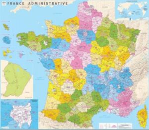 France administrative 1:1.000.000 9782758540359  IGN   Wandkaarten Frankrijk