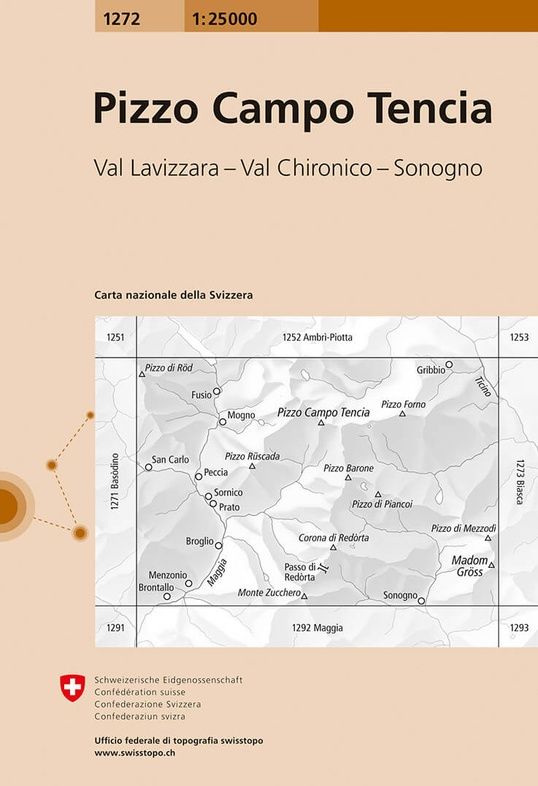 topografische wandelkaart CH-1272  Pizzo Campo Tencia [2020] 9783302012728  Bundesamt / Swisstopo LKS 1:25.000 Tessin  Wandelkaarten Tessin, Ticino