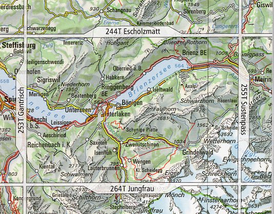 topografische wandelkaart 254T Interlaken [2022] 9783302302546  Bundesamt / Swisstopo T-serie 1:50.000  Wandelkaarten Berner Oberland