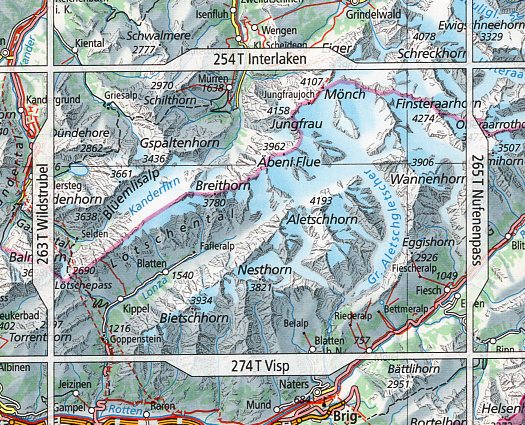 topografische wandelkaart 264T Jungfrau [2020] 9783302302645  Bundesamt / Swisstopo T-serie 1:50.000  Wandelkaarten Berner Oberland