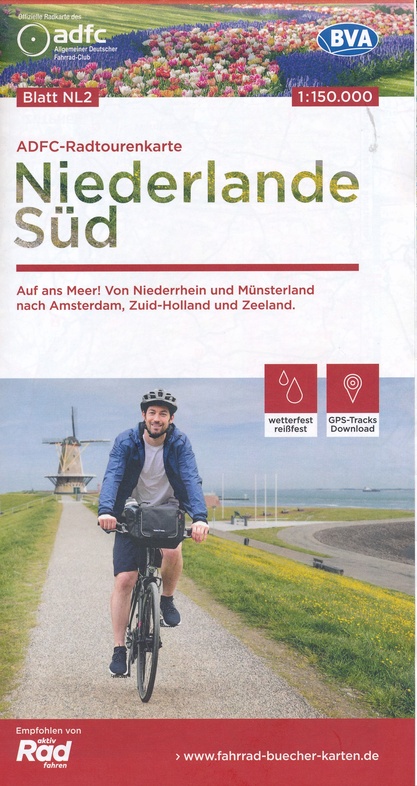 ADFC-NL2 Nederland Zuid | fietskaart 1:150.000 9783870739478  ADFC / BVA Radtourenkarten 1:150.000  Fietskaarten Nederland