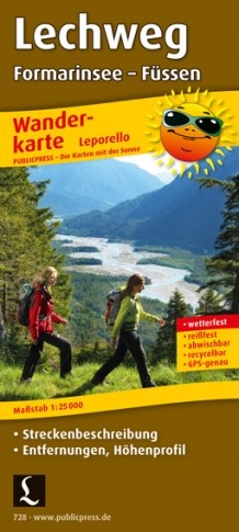 Der Lechweg | Leporello wandelkaart 1:25.000 9783899207286  Publicpress   Wandelkaarten Tirol