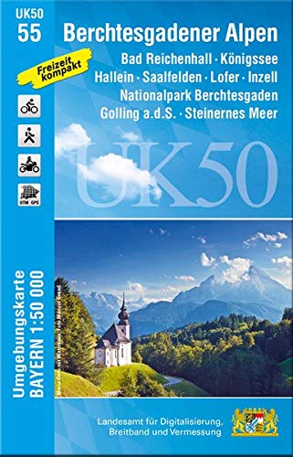 L04 Berchtesgadener Alpen | topografische wandelkaart 1:50.000 9783899337907  LVA Bayern UmgebungsKarte 1:50.000  Wandelkaarten Beierse Alpen