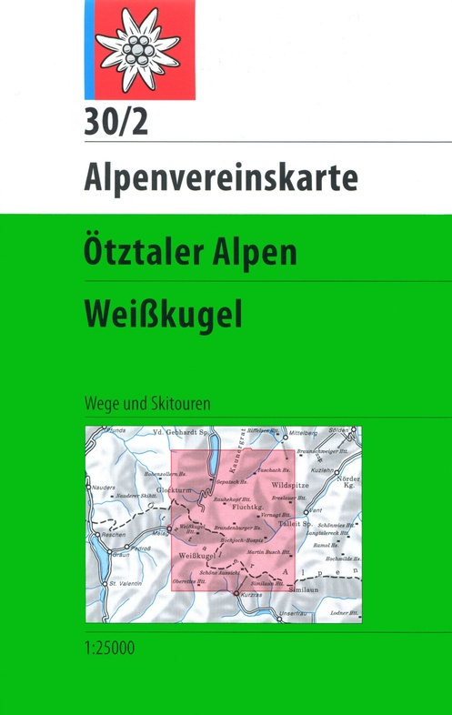 wandelkaart AV-30/2 Ötztaler Alpen/Weisskugel [2019] Alpenverein 9783928777391  AlpenVerein Alpenvereinskarten  Wandelkaarten Tirol
