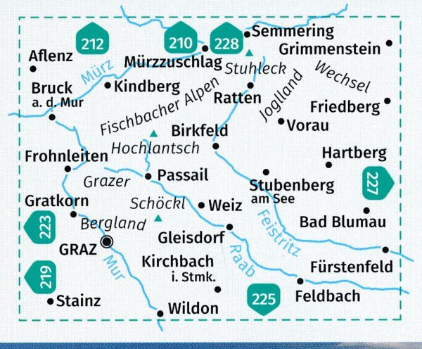 Kompass wandelkaart KP-221 Grazer Bergland (Fischbach) 9783990447543  Kompass Wandelkaarten Kompass Oostenrijk  Wandelkaarten Salzburger Land & Stiermarken