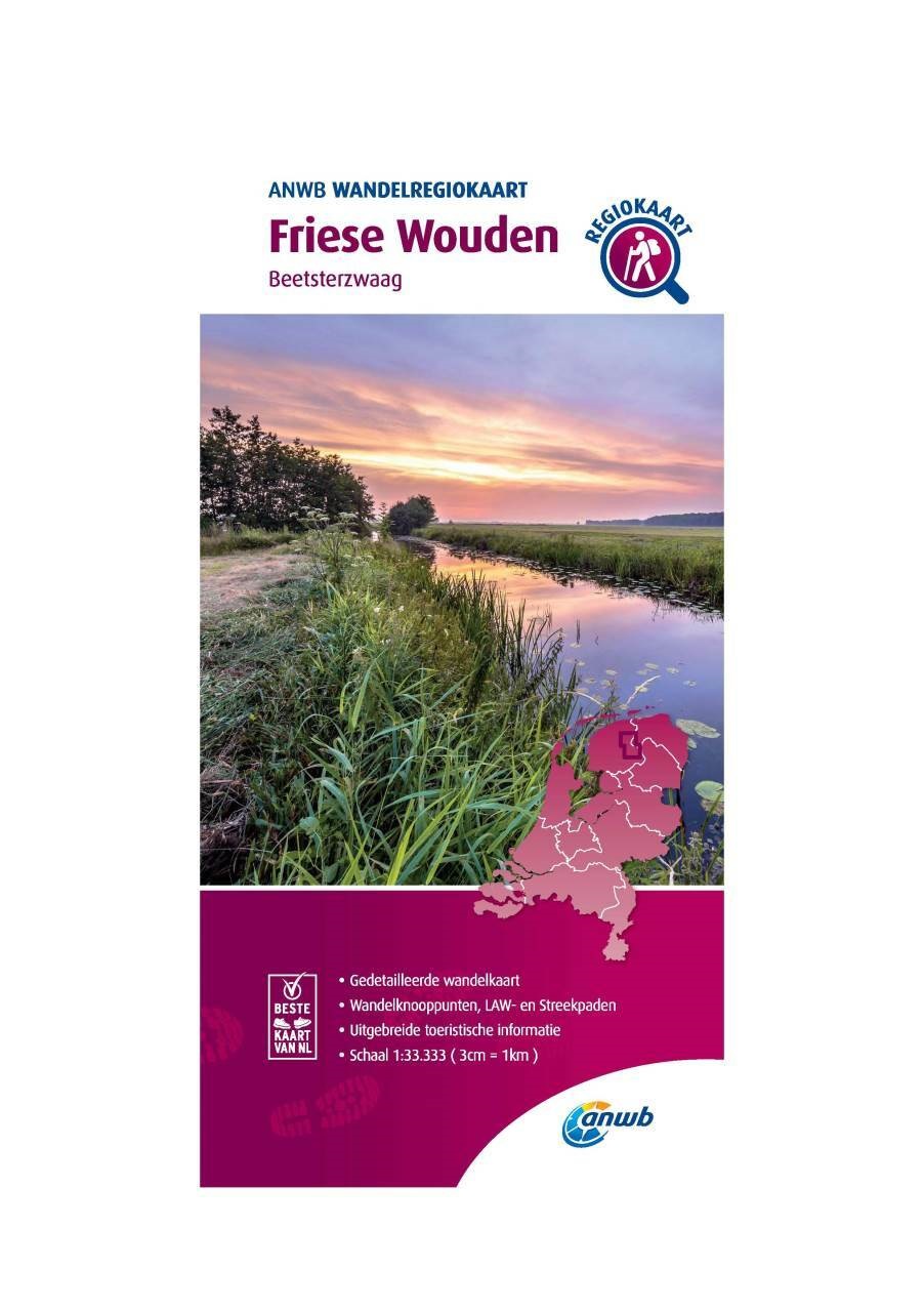 WRK-04 Friese Wouden | ANWB wandelkaart 1:33.333 9789018046385  ANWB Wandelregiokaarten 1:33.333  Wandelkaarten Friesland