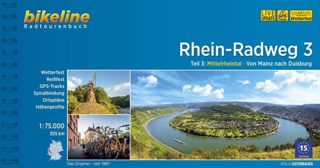 Bikeline Rhein-Radweg 3 | fietsgids 9783850008655  Esterbauer Bikeline  Fietsgidsen, Meerdaagse fietsvakanties West-Duitsland