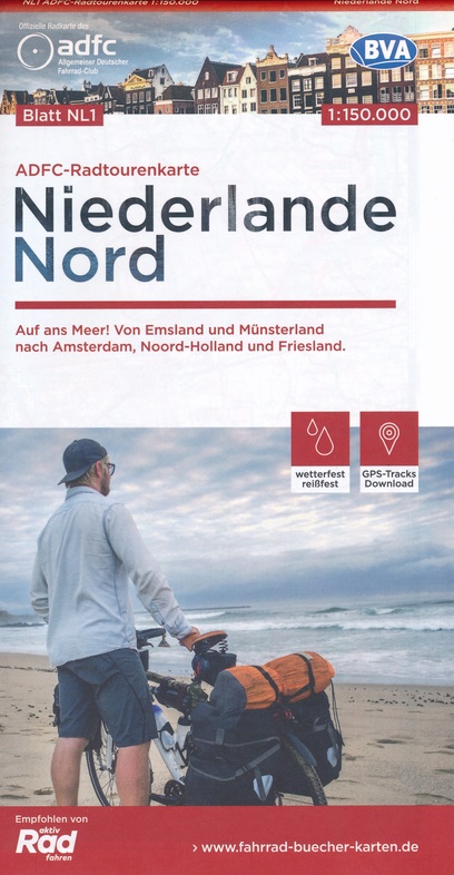 ADFC-NL1 Nederland Noord | fietskaart 1:150.000 9783870739461  ADFC / BVA Radtourenkarten 1:150.000  Fietskaarten Nederland