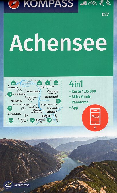 wandelkaart KP-027 Achensee | Kompass 9783990448588  Kompass Wandelkaarten Kompass Oostenrijk  Wandelkaarten Tirol