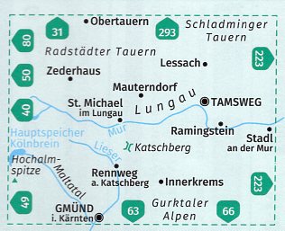 wandelkaart KP-67 Lungau - Radstädter Tauern | Kompass 9783990448632  Kompass Wandelkaarten Kompass Oostenrijk  Wandelkaarten Salzburger Land & Stiermarken