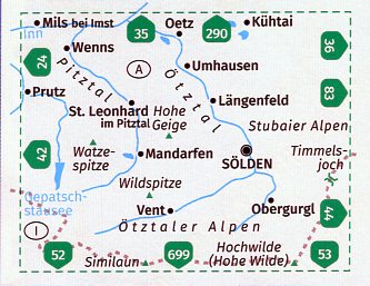 wandelkaart KP-43  Ötztaler Alpen | Kompass 9783990449431  Kompass Wandelkaarten Kompass Oostenrijk  Wandelkaarten Tirol