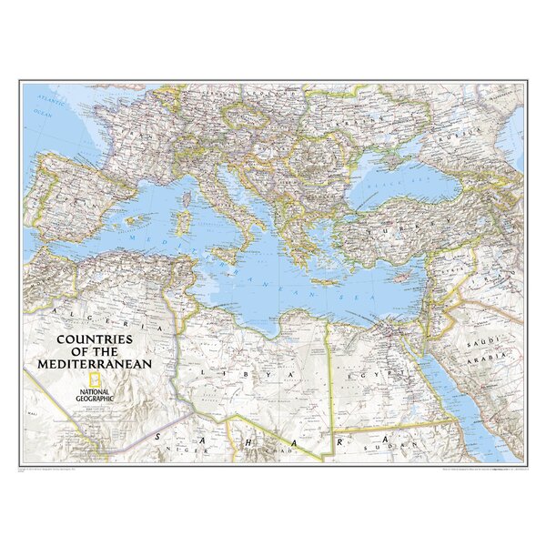 Middellandse Zee 9781597755863  National Geographic NG planokaarten  Wandkaarten Zuid-Europa / Middellandse Zee