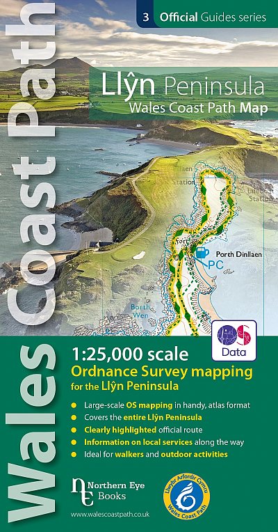 Llyn Peninsula Coast Path Map | wandelkaart Wales Coast Path 9781908632609  Northern Eye Books   Wandelkaarten Wales