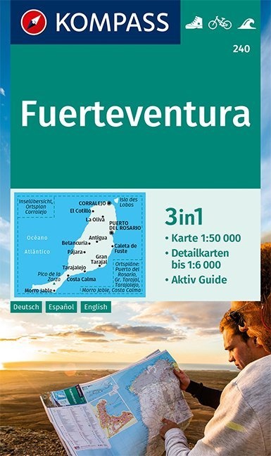 Kompass wandelkaart KP-240 Fuerteventura 1:50.000 9783990448731  Kompass Wandelkaarten   Landkaarten en wegenkaarten, Wandelkaarten Fuerteventura
