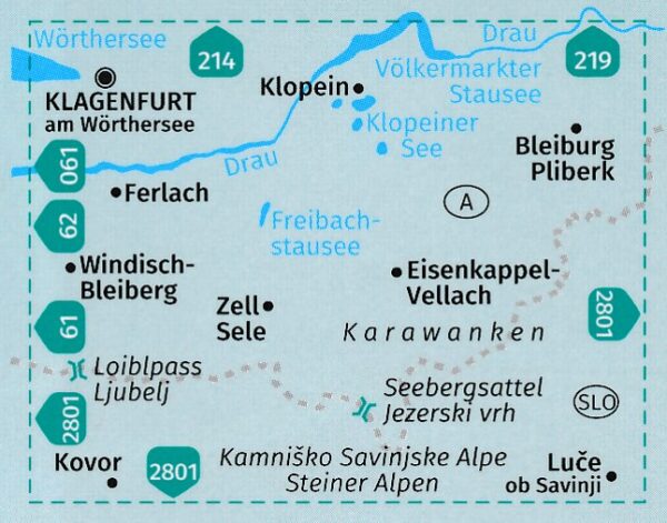 wandelkaart KP-65 Klopeiner See - Karawanken | Kompass 9783990449400  Kompass Wandelkaarten Kompass Oostenrijk  Wandelkaarten Karinthië